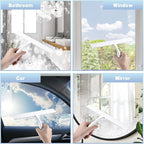 FY&XZH Never Rust Silicone Shower Squeegee for Glass Doors with Hook, Bathroom Cleaner Tool, Household Window and Mirror Squeegee, Ergonomic Thick Handle Squeegee for Shower Glass, 11-Inch (White)