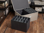 Covermates Keepsakes - Adjustable Zip-Top Storage Box - Configurable FlexGrid Compartments - Heavy Duty Polyester- Reinforced Handles - Stackable Design - Indoor Storage, Beige Heather