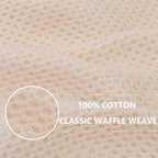Homaxy 100% Cotton Waffle Weave Kitchen Dish Cloths, Ultra Soft Absorbent Quick Drying Dish Towels, 12 x 12 Inches, 12-Pack, Beige