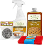 STAR BRITE Teak Care Kit 32 OZ - Cleaner, Brightener Spray & Teak Oil for Fine Woods (081205)