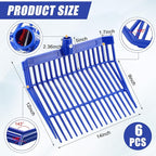 Lasnten 6 Pcs Manure Fork Head Bulk 18 Tines Pitch Fork Replacement Head with Screws and Nuts Durable Stable ABS Plastic Pitchfork for Horse Stall Picking up Manure(Blue)