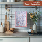 Maison d' Hermine Kitchen Towels Set of 3 100% Cotton 27.50" x 20" Reusable Cloth Tea Dish Towels Absorbent with Hanging Loop for Kitchen, Home, Dining, Cocktail Parties (Fairy Christmas)