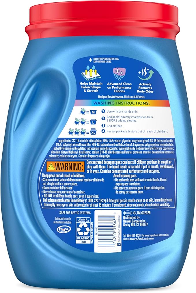 Persil Ultra Pacs Activewear Clean Laundry Detergent, 57 count