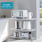 susunnus Stainless Steel Shelves 39.4in-3 Tier, Stainless Steel Shelf Organizer, Kitchen Storage Shelves, Artistic Texture, Pragmatic & Sturdy & Waterproof