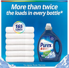 Purex 4-in-1 Laundry Detergent Liquid, Mountain Breeze, 82.5 oz, 165 Loads, Ultra Concentrated Laundry Detergent, Brightens & Whitens
