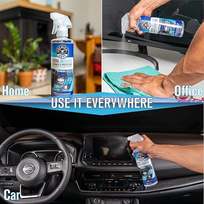 Chemical Guys Total Interior Cleaner and Protectant - Safe for Cars, Trucks, SUVs, Jeeps, Motorcycles, RVs, and More, 16 fl oz (2-Pack)
