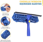Kleen Handler Chenille Replacement Window Cleaning Squeegee Sleeves (5 Pack), Reusable & Washable Glass Cleaning Scrubber Refills