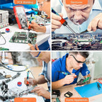 Soldering Iron Kit, 90W LED Digital Soldering Gun kit with Ceramic Heater, 110V Adjustable Temperature Solder Welding Iron Kits, Auto-sleep, Thermostatic Design, Blue