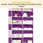 Over The Door Organizer 5 Tiers, Extra Large Behind Door Storage of 10 Compartments, 80 lbs Weight Capacity Hanging Storage Organizer with Clear Window Kids Toys,Shoes,Diapers,Room Storage,Purple