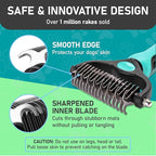 Maxpower Planet Hair Brush - Double Sided Shedding, Dematting Undercoat Rake for Dogs and Cats - Extra Wide Dog Grooming Brush, Reduce Shedding by 95%, Turquoise