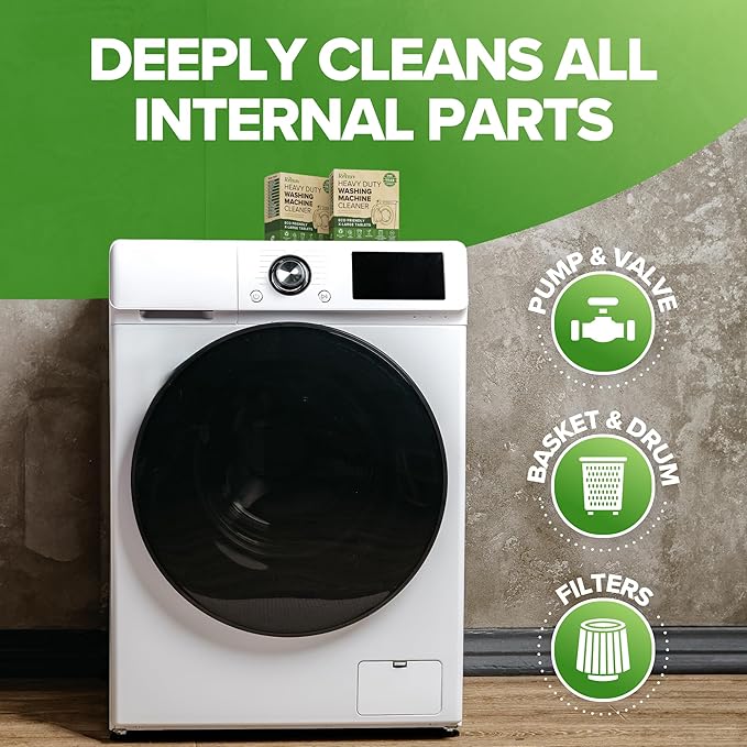 Heavy Duty Washing Machine Cleaner and Descaler - Deep Cleaning Tablets For Front Load or Top Load Washer (12 XL Tablets - One Year Supply)