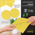SUPERSCANDI 10 Pack Swedish Dishcloths for Kitchen - 100% Biodegradable & Compostable Reusable Paper Towels Washable, Food-Safe & Without Plastic - Dish Rags Suitable for Any Surface, Yellow