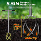 Walensee Upgrade Twist Tiller Manual Hand Tiller Garden Claw Cultivator with a Removable Big Claw, Garden Claw Tool Long Handle Steel Tiller Lawn Aerator Soli Lossener for Gardening Bed and Plant Box