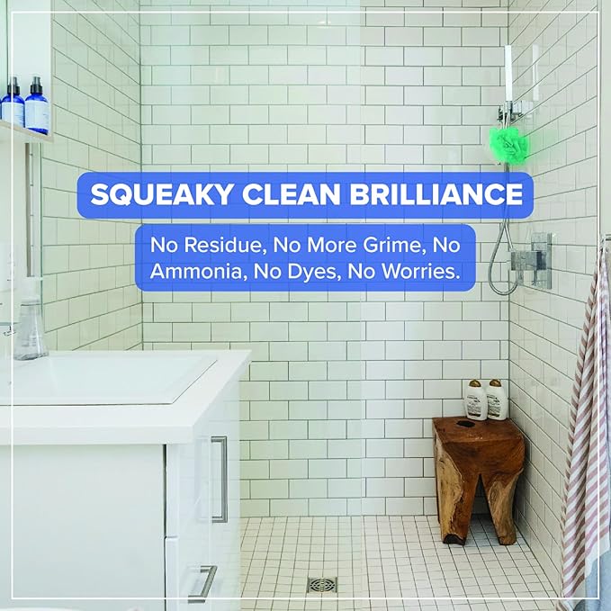 Fiberglass Shower Cleaner - 32 oz Fiberglass Cleaner for Bathtubs, Showers, Tile, Faucets & Bathrooms - Helps Remove Stains from Rust, Soap Scum & Hard Water - Streak-free, Non-Toxic Spray