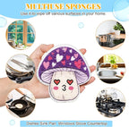8 Pack Cute Kitchen Sponges Dish Set Compressed Non-Scratch Reusable Kitchen Cleaning Household Sponges for Dishes, Pans, Kitchen, Fruit, Plate, Bathroom(Mushroom)