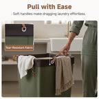 StorageWorks 160L Laundry Basket with Wheels, Large Rolling Hampers for Clothing Organizer, Dirty Clothes Basket for Hotel, Home, Closet, Dorm, Green