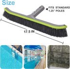 Pool Brush Head for Cleaning Plaster and Gunite Concrete Surfaces,Heavy Duty Inground Swimming Pools Stiff Bristles Scrub Brushes