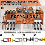 45" Large Power Tool Organizer Wall Mount with Charging Station - 3 Layer Storage Racks with 8 Cordless Drill Holder, 4 Hooks, Heavy Duty Garage Tool Organizer Storage for Workshop Pegboard Basement