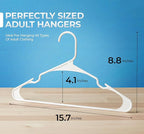 Beddora Plastic Hangers 20 Pack,White Clothes Hangers for Closet Organization and Storage Space-Saving Design, Kids & Adult Coat Hanger for Suits, Shirt & Percheros Ganchos para Colgar Ropa Hangars