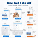 HOUSE DAY 22 Pack Vacuum Seal Bags For Clothing Travel, Vacuum Bags With Electric Pump, Vacuum Sealer Bag for Clothes, Comforters, Blankets, Pillows, Moving (4XL/4L/4M/4S/2S Roll/2XS Roll/2XXS Roll)