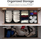 Reli. Drawer Organizer Clothes (14 Pack) | Dresser Organizer for Clothing | Drawer Bins for Bras, Nursery, Baby Clothes, Underwear, Socks | Foldable Fabric Dresser Storage Dividers (Gray)