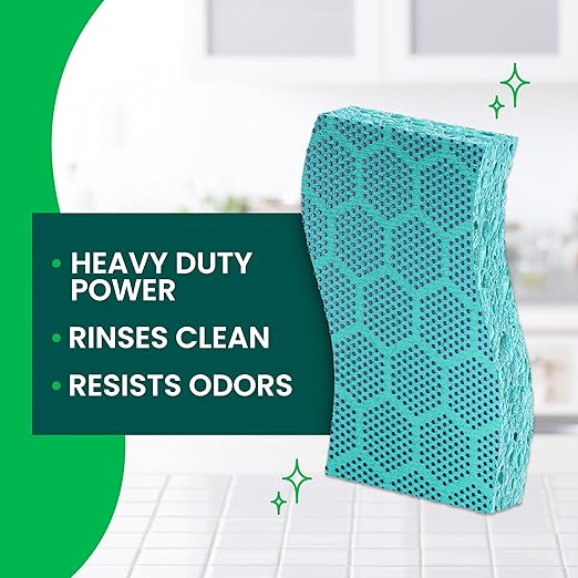 Scotch-Brite Odor Resist Heavy Duty Scrub Sponge, Dishwasher-Safe Kitchen sponges for Serious Scrubbing, Multipurpose Dish Sponge for Stuck-On Messes, 6 Scrubbing Sponges