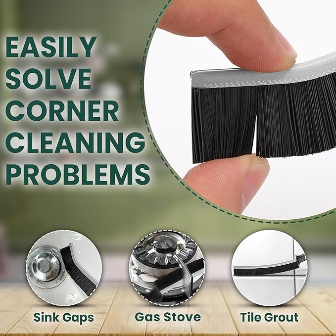 Crevice Cleaning Brush Set – 6Pcs Hard Bristle Cleaning Tools for Grout, Tile Floors, Gaps & Narrow Spaces – Small Grout Scrub Brush for Cleaning Bathroom, Shower, Window Tracks, Kitchen