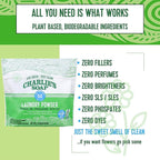 Charlie's Soap - Unscented Laundry Powder 50 Loads (Six 50-load Bags, 300 Total Loads)