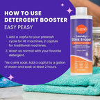 Lume Laundry Stink Eraser - Detergent Booster & Sink Soak - Eliminates Body Odor In Clothes - Odor Blasting Enzyme Blend - Makes Your Detergent Work Better - Free And Clear - 8 fluid ounces (2 Pack)