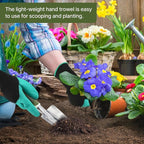 3 PCS Heavy Duty Aluminum Gardening Tool Set for Men & Women Including Hand Shovel, Hand Rake & Transplanter Trowel with Soft Rubberized Non-Slip Ergonomic Handle