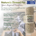 100% Organic Hemp Cord, Twine, String for Jewelry, Beading, Macrame, Crafts, 23 Bees (10 lb.) Natural