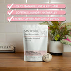 Lavender Scented Wool Dryer Balls – 6 XL Pack – Natural Fabric Softener, Reusable, Reduces Static, Reduces Wrinkles & Shortens Drying Time, Made W/Essential Oil, 100% Pure Wool