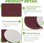 Power Scrub Pads, Scrubbing Pads 800 Grits Scouring Discs - Fitting for (Home Kitchen Cleaning - Drill Attachment - Scrubber Replacement) 6 Pcs & 5 Inch & Dark Red