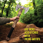 Viking Axe of Ragnar Lothbrok Norse Hunting Axes Sharp Blade Hunting Axe, High Carbon Steel Blade with Rose Wood Handle Camping Axes Viking Hatchet Gift for Dad (Double Head Axe)