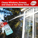 Full Crystal Window Cleaning Kit – 4 oz Glass Cleaner and Bottle with 27 ft Reach, Makes Up to 640 fl oz, Cleans Up to 20 Windows, Scrub-Free, Rinse-Free