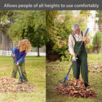 Adjustable Leaf Rake Set, Metal Garden Rake for Leaves with 32 Gallon Lawn and Leaf Bags & Leaf Scoops, Adult Kids Lawn Shrub Yard Landscape Rake with Expandable Head 8-17" Long Handle 30-60"