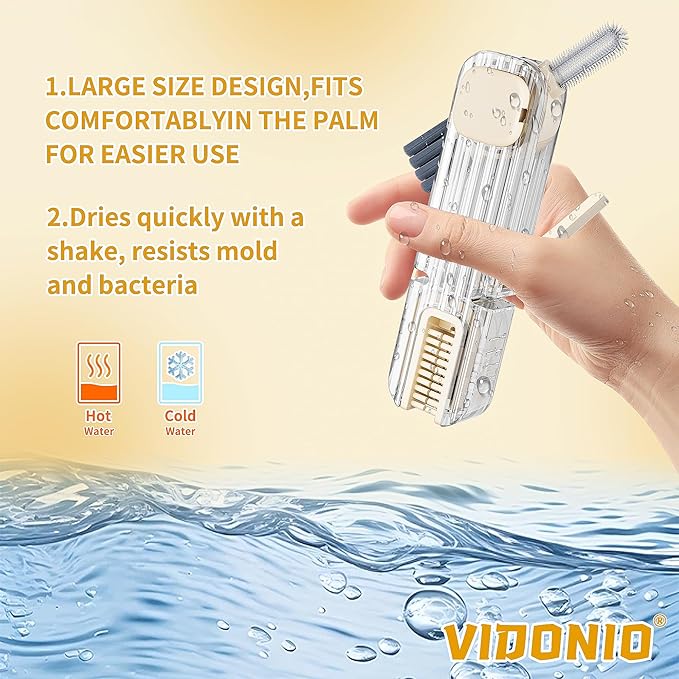 3Pcs 4 in 1 Cup Lid Gap Cleaning Brush Set,Multifunctional Crevice Cleaning Brush for Bottle,Multipurpose Bottle Cleaner with Compact Design Tiny Silicone Cup Holder Cleaner Tool,Kitchen Gadgets