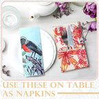 36 Count Reusable Cleaning Cloths Washable Cotton Kitchen Towels for Home(Bird Style,Multicolor)