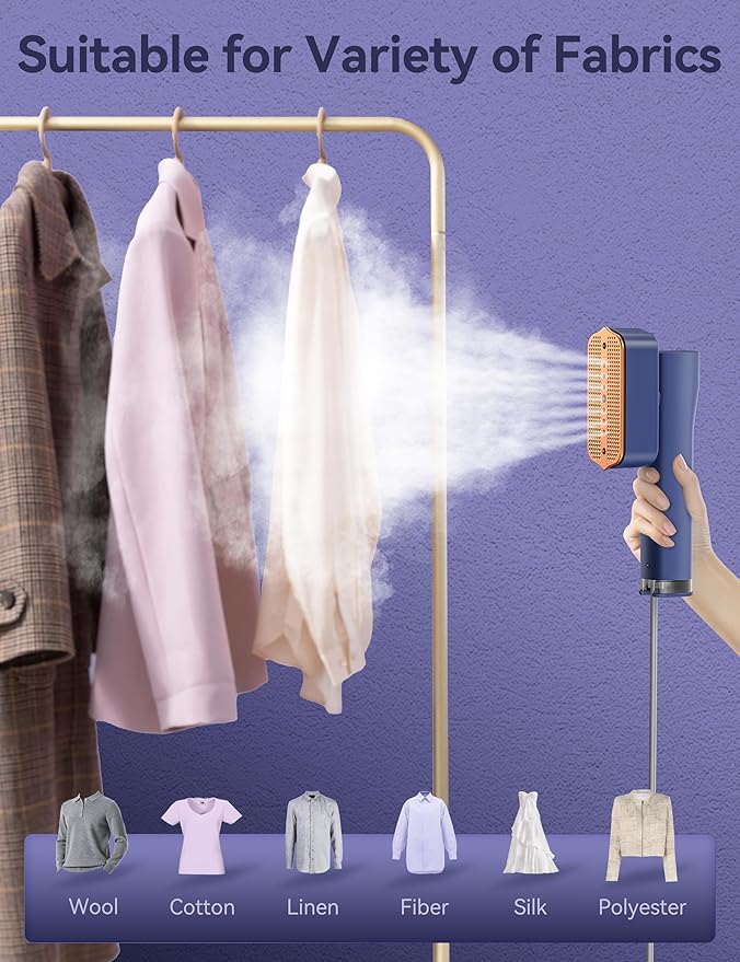 Steamer for Clothes,Sundu Portable 2 In 1Handheld Garment Steamer,15s Fast Heat-up,100ml Water Tank,Steamer Ironing Gloves,20 Minutes of Continuous Ironing Removes Wrinkle for Home,Office and Travel