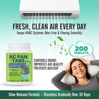 AC PAN TABS – 200 AC Drain Line Cleaner Tablets for HVAC & Air Conditioner Condensate Pan Preventive Maintenance, Water-Soluble, No-Residue & Prevents Overflow