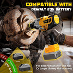 Cordless Impact Wrench Compatible with DeWalt 20V Battery: 1/2 Inch Hog Ring Impact Driver - High Torque - 2300N.m/1700Ft-lbs Cordless Impact Gun - Brushless Motor with LED Light - Tool Only