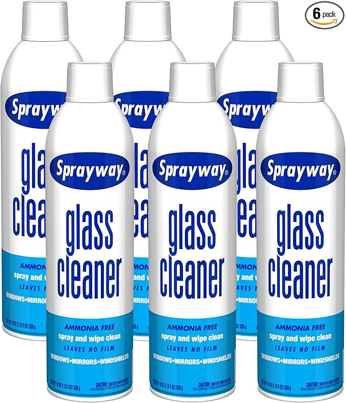 Sprayway Glass Cleaner with Foaming Spray for a Streak-Free Shine for Home and Automotive Use, 19 oz., Pack of 6