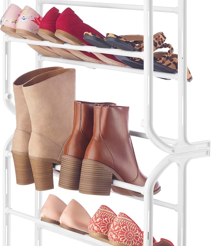 Whitmor Over The Door Shoe Organizer, Holds up to 36 Pairs of Shoes, Shoe Organizer for Closet, White