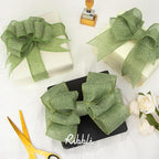 Ribbli Sage Green Burlap Wired Ribbon, 2-1/2” Inch x Continuous 20 Yard, Spring Moss Wired Ribbon for Wreaths,Big Bows,Tree Decoration,Outdoor Decoration