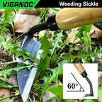 Japanese Wide Blade Garden Tool - Premium Quality Hand Hoes/Weeding Sickle is Very Sharp for Quick Work
