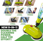 H2O HD Dual Buff Steam Mop, 8 in 1 Handheld Steam Cleaner For Kitchen Tile Floors, Hardwood Floors, Grout Cleaner, Upholstery Cleaner and Carpets, 2 washable scrub pads, 8 cleaning accessories