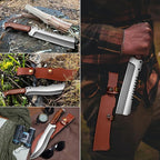 Outdoor Short Machete with Sheath for Cutting Trees, for Yard Work and for urvival Machete Ideal for Gardening,Camping, Fishing, Hunting, Bushcraft