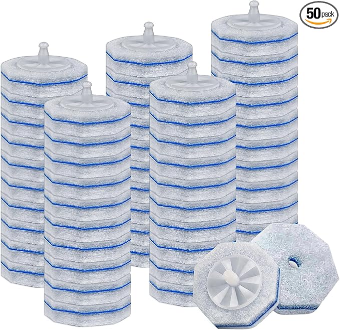 50 Pcs Disposable Toilet Bowl Wand Refills for Clorox, Upgraded Replacement Heads System Compatible with Clorox Toilet Wand Refills for Bathroom Cleaning