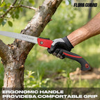 FLORA GUARD Folding Hand Saw, 10-Inch Folding Pruning Camping Heavy Duty Saw with Multi-Level Razer Teeth for Tree Trimming, Wood Cutting, Gardening Tools (Red-10")