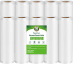 Syntus Vacuum Sealer Bags, 10 Pack 5 Roll 11" x 20' and 5 Roll 8" x 20' Commercial Grade BPA Free Bag Rolls, Food Vac Bags for Storage, Meal Prep or Sous Vide